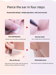 <span class=keywords><strong>Pistolet</strong></span> de perçage d'oreille à domicile sans douleur, en titane G23 de qualité implantable, kit de bijoux pour <span class=keywords><strong>tragus</strong></span>, labret, daith - Product Image 5