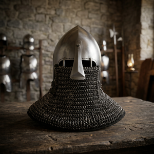 Casco de Combate Medieval, Aventail, Camisa de Cadena, Armadura, Casco Medieval - Product Image 3