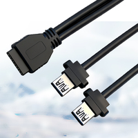 Cable de Extensión USB 3.0 Tipo-A Hembra de 20 Pines a 2 Puertos USB 3.0 Tipo-A para Montaje en Panel Frontal, Precio de Fábrica al por Mayor