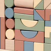 Juego de Bloques Geométricos de Madera Apilables con Caja de Almacenamiento, Juguete Educativo de Construcción para Niños