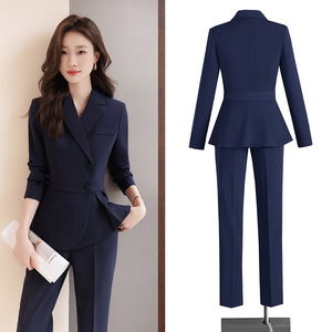 Women's Suit <b>Set</b> 2024 New Style Professional Attire <b>Office</b> Lady Three Quarter Sleeve Polyester Anti-Wrinkle Autumn Wear - Product Image 3