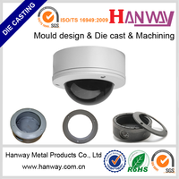Pièces de boîtier de caméra CCTV en aluminium moulé sous pression, usinées sur mesure par CNC et sablées, accessoires pour caméra