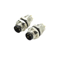 Conector de Bloqueo Roscado Metálico de Montaje en Panel con Conector Macho de 5 Pines Serie M8, Conector de PCB Impermeable