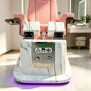 Fauteuil de pédicure spa électrique avec massage, base en marbre et lumière LED - Product Image 2