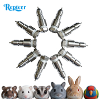 Fontaine à eau automatique ovale portable en acier inoxydable Repteer avec bouchon à vis pour lapin, souris, rongeurs, animaux de compagnie