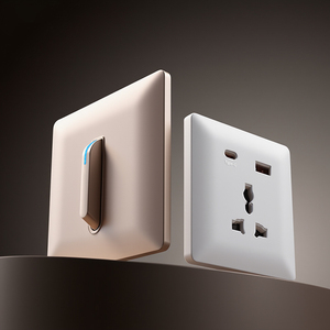 Led-thắp sáng độc đáo LEVER nút bảng điều chỉnh 86-loại Đen PC chuyển đổi tường ổ cắm Set 220V/250V Max. <span class=keywords><strong>current</strong></span> 16A - Product Image 6