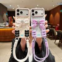 Étui souple pour téléphone portable avec lanière de poignet en forme de nœud pour VIVO V70 FE / V60 LITE / V50 / V40 LITE / V29E