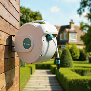 <strong>Best</strong> Selling 1/2'' Manual Retractable <strong>Garden</strong> <strong>Hose</strong> Reel with <strong>Quick</strong> <strong>Connector</strong> and Nozzle for Gardening Washing Cleaning Car - Product Image 3