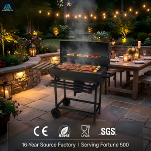 Parrilla Portátil <span class=keywords><strong>de</strong></span> Carbón con Mesa Lateral y Ruedas, Parrilla <span class=keywords><strong>de</strong></span> Barbacoa Resistente <span class=keywords><strong>para</strong></span> Exteriores y <span class=keywords><strong>Camping</strong></span> - Product Image 1