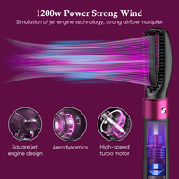 Brosse sèche-cheveux et volumatrice 5 en 1 détachable, brosse à air chaud pour lisser, boucler, sécher et coiffer les cheveux