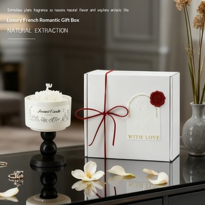 Coffret Cadeau Bougie Parfumée Camélia, Porte-Bougie en Céramique, Ornement Parfumé aux Huiles Essentielles pour Chambre à Coucher, Cadeau Saint-Valentin - Product Image 5