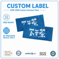 Étiquette en tissu lisse à trame fine pour maillots d'équipe, vestes de programme, marques détaillées, collections, acheteurs, producteurs