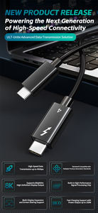 <span class=keywords><strong>Cable</strong></span> USB4 Thunderbolt 4 Tipo C OUDAKX de 0.2m/1m/2m, 20V 5A, <span class=keywords><strong>Cable</strong></span> de Carga Rápida de PVC y Aleación de Aluminio con Certificación CE FCC RoHS para <span class=keywords><strong>PC</strong></span> - Product Image 5