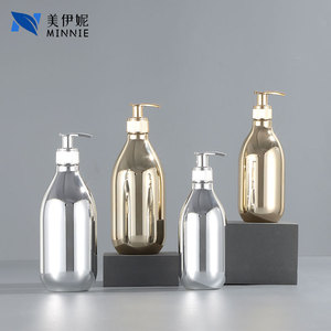 Flacon de lotion électro-plaqué Minnie 300ml 500ml avec pompe pour soins de la peau et cosmétiques - Product Image 1