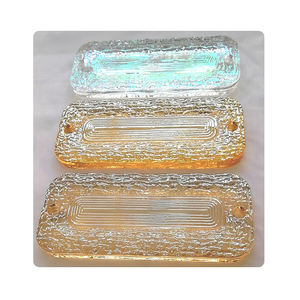 קו מים זורמים דפוס צבע זכוכית לבנים תלוי חתיכת ציפוי לבנים זכוכית דקורטיבית מחוסמת עבור מחיצת מסך - Product Image 4