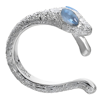 Boucles d'oreilles délicates en forme de serpent givré avec un œil en zircon bleu, pour femmes, sans perçage, en argent sterling 925, manchette d'oreille, bijoux fins personnalisés