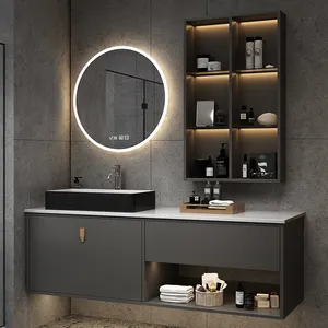 Modern Bathroom Set Luxury Black Sink Basin Commercial Bathroom Vanity Unit