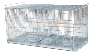 Grande cage pour chien en métal à motif solide avec support mobile d'élevage ouvert sur le dessus Petit plateau de palette pour oiseaux Caractéristique respirante Maison pour oiseaux - Product Image 4