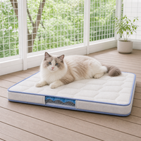 Matelas pour chat de balcon avec couche latérale transparente, surface matelassée, design rafraîchissant et portable pour espaces extérieurs ombragés