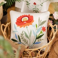 Großhandel Quadratische Stickerei-Stoffe Sofakissenbezug im Landhausstil Kissenbezüge