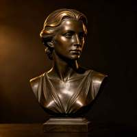 Buste de déesse grecque antique en bronze pour intérieur, sculpture métallique de personnage féminin occidental, décoration de luxe pour hall de musée