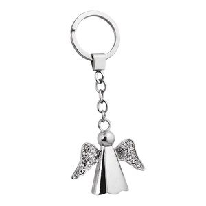 Angel <b>Key</b> <b>Ring</b> with Strass Crystal and Metal Carabiner Lightweight PVC Plastic and Iron Keychain for <b>Cars</b> - Product Image 1