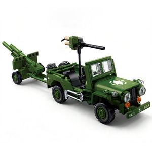 <span class=keywords><strong>Jouet</strong></span> de construction <span class=keywords><strong>militaire</strong></span> Willys <span class=keywords><strong>Jeep</strong></span> en blocs ABS, <span class=keywords><strong>jouet</strong></span> de construction DIY avec modèle de canon M101A1, <span class=keywords><strong>jouet</strong></span> éducatif d'histoire pour garçons - Product Image 5
