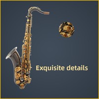 Ehrman Earl Mann Professional Tenor Brass Saxophone with Bright Nickel Gold Key and Silver-plated Finish