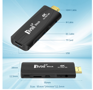 TV98รีโมททีวี4K แรม2GB 16GB รอมสติ๊ก4K ที่ดีที่สุดสำหรับ Android <span class=keywords><strong>Fire</strong></span> <span class=keywords><strong>Lite</strong></span> Alexa รีโมทเสียงทีวีไฟ Quad Core 5G <span class=keywords><strong>WiFi</strong></span> IPTV BOX 4K - Product Image 2