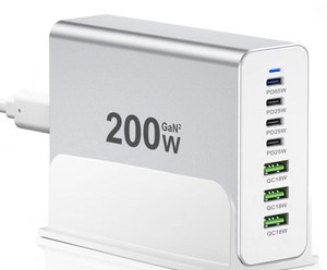 7 cổng 200W vỏ kim loại đa USB sạc Hub 3 USB + 4C Trạm Sạc Dock phổ điện thoại di động máy tính để bàn sạc - Product Image 4
