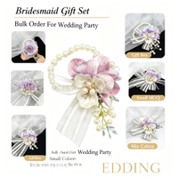 Élégante fleur de poignet en ruban rose, perles, strass et feuilles argentées scintillantes pour demoiselle d'honneur, mariée, mariage, bal de promo, décoration