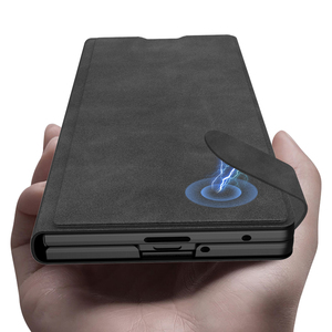 Étui pliable antichoc en cuir GKK pour Samsung Z Fold 7 6, avec rabat en suède, porte-cartes et protection intégrale - Product Image 5
