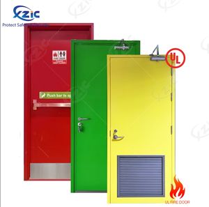 <span class=keywords><strong>Puerta</strong></span> Batiente de Acero Contra Incendios de Diseño Moderno, Clasificación de Resistencia al Fuego de 1.5-3 Horas, Lámina de Acero Galvanizado, Construcción Metálica Hueca Aislada para Hotel - Product Image 1