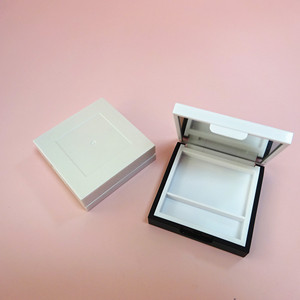 Square Empty <b>Makeup</b> Palette With Mirror & Brush Slot Custom Logo Plastic Blush Case Mini Eye shadow Cosmetic Case Packaging - Product Image 6