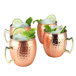 Vente chaude en acier inoxydable 16oz moscou 100% solide plaqué boire martelé tasse café bière Mule cuivre tasse - Product Image 1