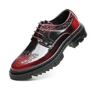 Zapatos Mocasines Vintage para Hombre, con Plataforma, Cordones, Punta Redonda, Brogues de Charol, Zapatos Oxford Casuales - Product Image 6