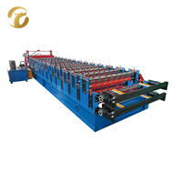 Machine de profilage à froid en acier double couche, largeur d'alimentation 1200 mm, pour toiture, avec moteur et pompe, prix usine Chine