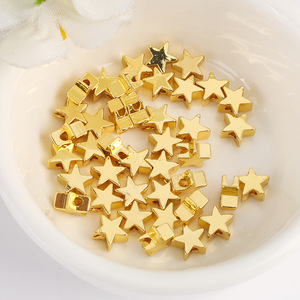 Perles d'espacement en forme d'étoile plaquées or, perles en cuivre en vrac pour la fabrication de bijoux DIY, accessoires de bracelet, taille 5 mm - Product Image 3