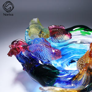 Trung quốc pha lê thủy tinh Fortune bát sen cá điêu khắc thủ công thịnh vượng trang trí nội thất may mắn quyến rũ cho nhà văn phòng - Product Image 6