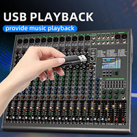 TG14 Console de Mixage Audio Numérique Professionnelle 14 Canaux avec 99 Effets de Réverbération Intégrés et Connexion USB