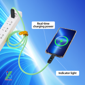 Chất lượng cao 27 Wát sạc nhanh 4 trong 1 màu xanh lá cây LED hiển thị kỹ thuật số điện thoại <span class=keywords><strong>USB</strong></span> Loại C Cáp dữ liệu cáp sản xuất - Product Image 2