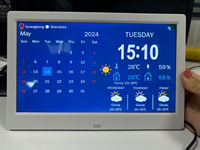 2025 7/8/10.1 Inch Smart WiFi Kalender Digital Jam Hari Kelembaban Cuaca Prakiraan Suhu MP3 Layar Definisi Tinggi