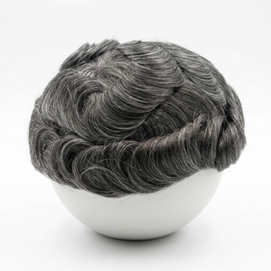 Parrucchino da Uomo di Alta Qualità con <span class=keywords><strong>Base</strong></span> Mono e Centro in PU Trasparente, <span class=keywords><strong>Capelli</strong></span> Indiani Remy, Densità 130%, Lunghezza <span class=keywords><strong>6</strong></span> Pollici - Product Image 5