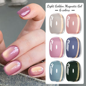 เจลทาเล็บแม่เหล็ก MSRUIOO 8 มล. แบบลอกออกได้ด้วยแสง UV/LED สีทองอ่อน แม่เหล็กแคทอาย ติดทนนาน - Product Image 6