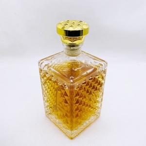 Wholesale Hand Polished High Flint clear Glass square Whisky Bottle <strong>Honey</strong> Glass Jam Jar - Product Image 2