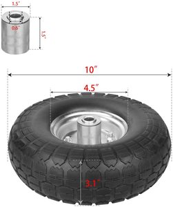 10 بوصة عجلات مطاطية صلبة إطارات عجلات عربة/عربة حديقة/عربة اليد/عربة/Snowblower/جزازة العشب/مولد - Product Image 2