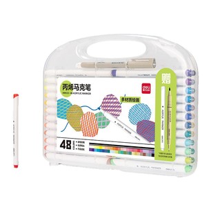 Deli Acrylic Markers HM123 12 Colors Waterproof Art Drawing Pens For Students - Product Image 5