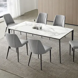 Fornitura di fabbrica su misura moderno tavolo da pranzo di lusso Set tavolo da pranzo in marmo 6 posti