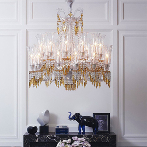 Europa cổ điển charleston pha lê ánh sáng mặt dây chuyền truyền thống pháp treo đèn có thể điều chỉnh chiều cao trang trí đèn chùm - Product Image 1