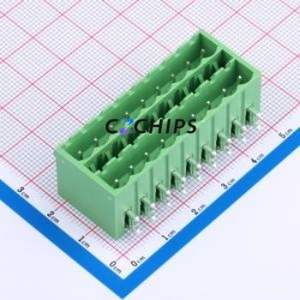 JL2EDGKRCH-50809G01 Plug-in Terminal Block Bent Lead Through Hole,P=5.08mm Board-to-Board / Socket - Closed 2x9P 5.08mm Green - Product Image 1